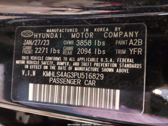 KMHLS4AG3PU516829 Hyundai ELANTRA SEL