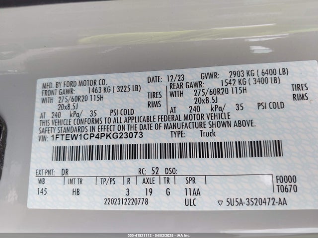 Ford F-150 Lariat 2023 1FTEW1CP4PKG23073 Image 9