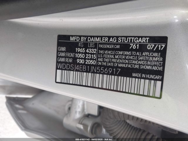 WDDSJ4EB1JN556917 Mercedes-Benz CLA 250