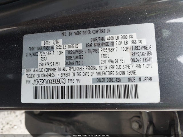 Mazda py 2016 JM3KE2CY0G0909073 Image 9