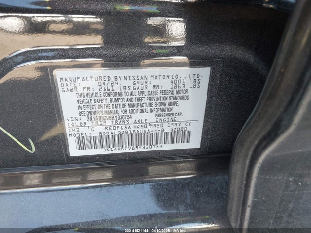 Продаж на аукціоні авто 2024 Nissan Sentra Sv Xtronic Cvt, vin: 3N1AB8CV8RY330754, номер лоту: 41921144