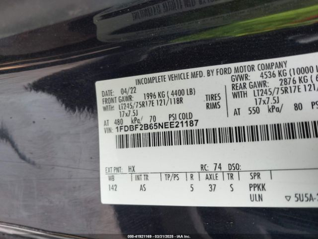 1FDBF2B65NEE21187 Ford F-250
