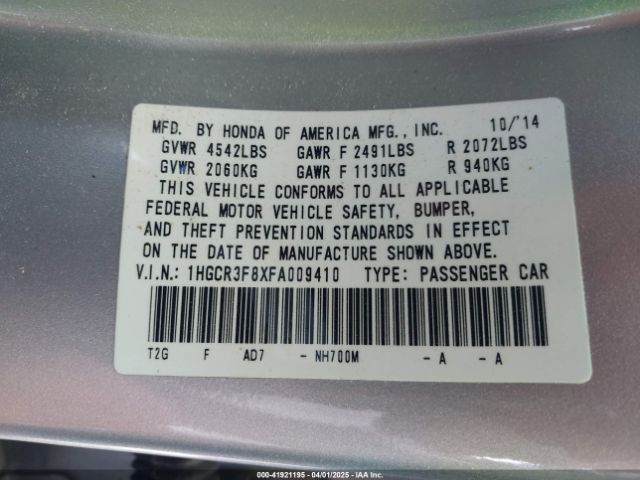 1HGCR3F8XFA009410 Honda Accord Ex-l V-6
