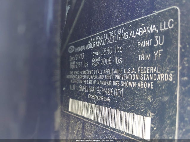 5NPDH4AE9EH466001 Hyundai ELANTRA SE