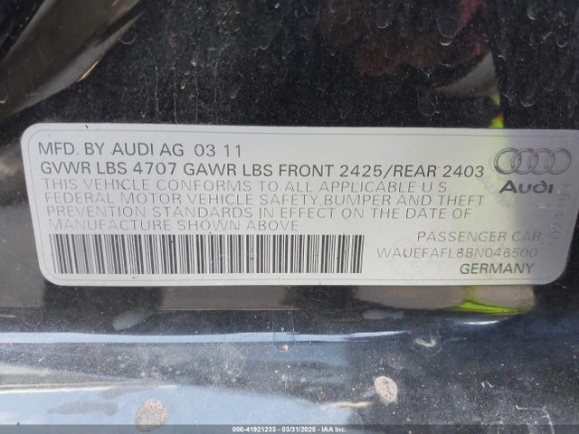 2011 AUDI A4 WAUEFAFL8BN046500 Photo 8
