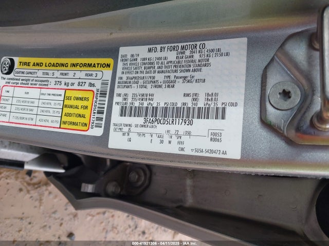 3FA6P0CD5LR117930 Ford FUSION SEL