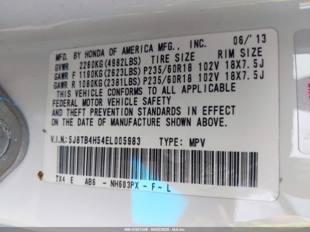 5J8TB4H54EL005983 Acura RDX