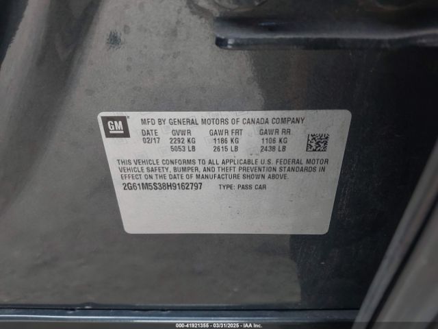 2G61M5S38H9162797 Cadillac XTS LUXURY