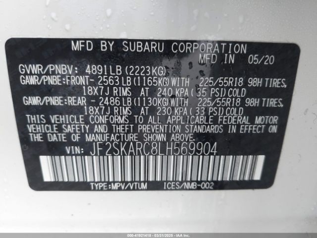 JF2SKARC8LH569904 Subaru Forester Sport