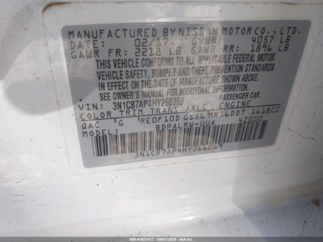 3N1CB7AP4HY266069 Nissan Sentra Sr Turbo