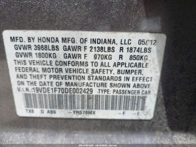 2013 ACURA ILX 19VDE1F70DE002429 Photo 8