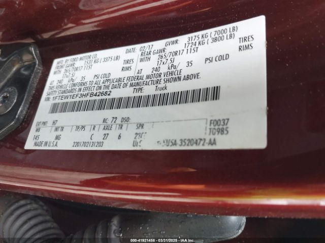 1FTEW1EF3HFB42682 Ford F-150 Xlt