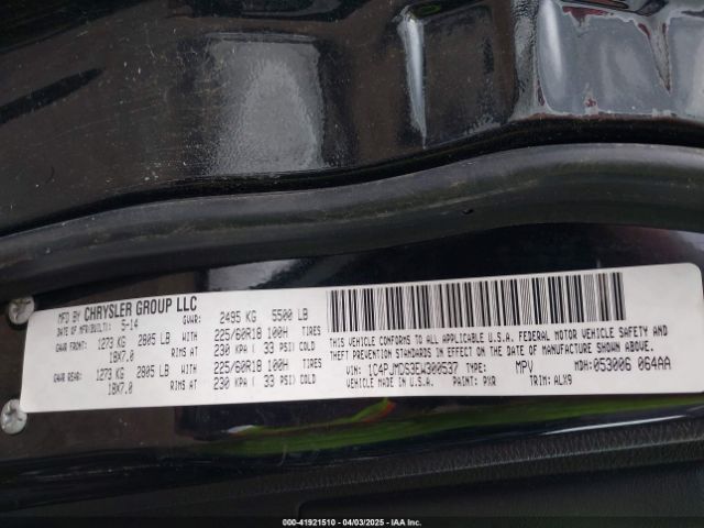 1C4PJMDS3EW300537 Jeep Cherokee Limited