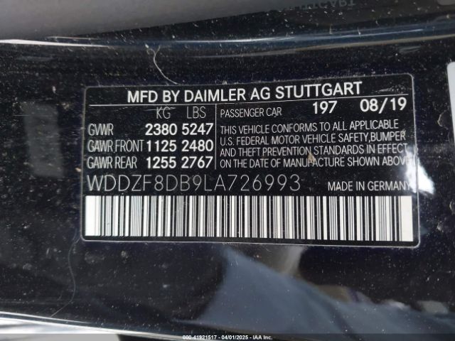 WDDZF8DB9LA726993 Mercedes-Benz E 350
