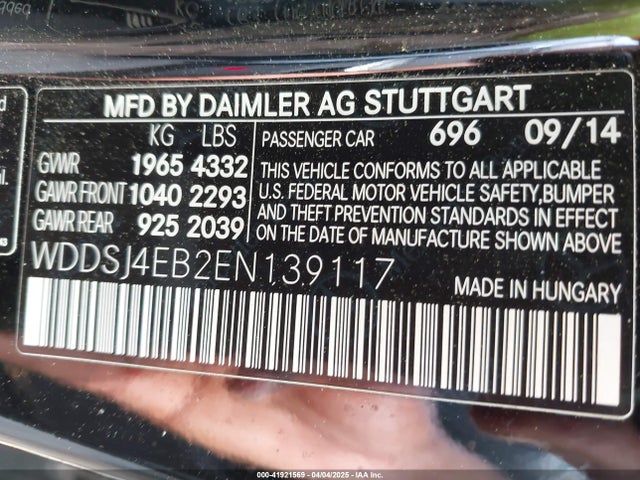 Mercedes-Benz CLA 250 2014 WDDSJ4EB2EN139117 Image 9