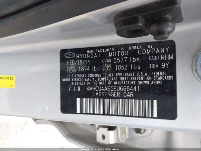 KMHCU4AE5EU668441 Hyundai ACCENT GLS