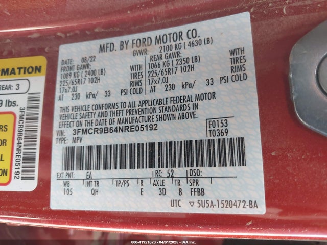 3FMCR9B64NRE05192 Ford Bronco Sport Big Bend