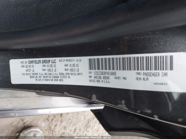 1C3CCCBG9FN516065 Chrysler 200 S