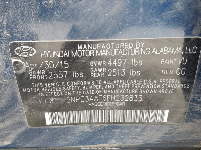 5NPE34AF6FH232833 Hyundai Sonata Limited