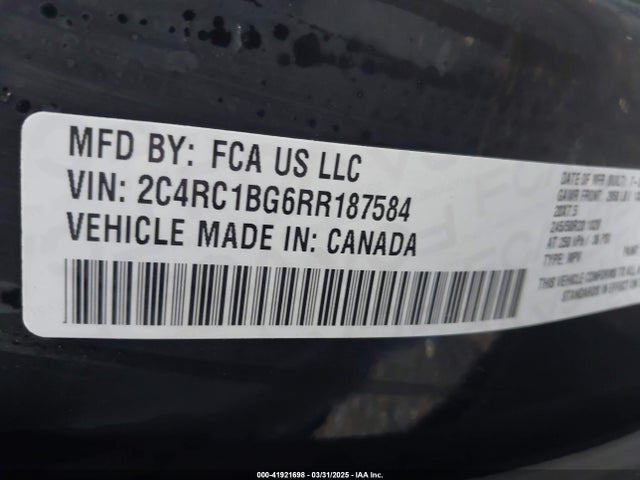 2C4RC1BG6RR187584 Chrysler Pacifica Touring L