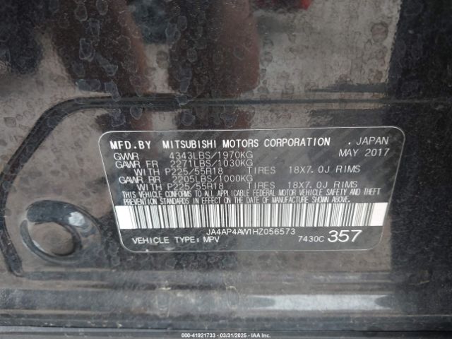 JA4AP4AW1HZ056573 Mitsubishi Outlander Sport 2.4 Sel