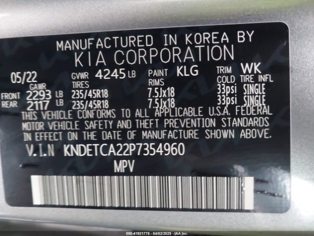 KNDETCA22P7354960 KIA Seltos Sx Turbo