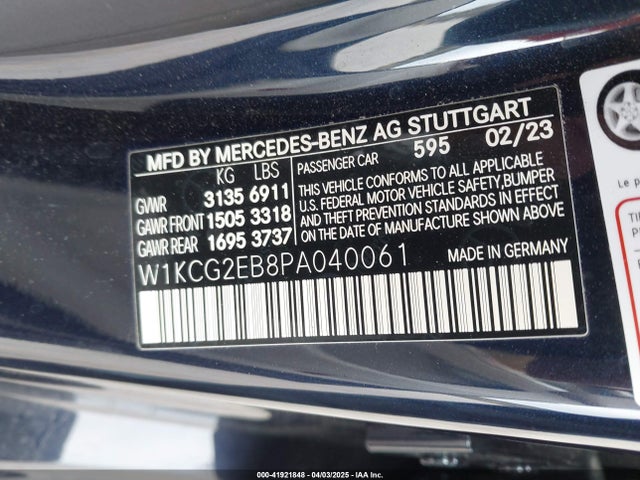 W1KCG2EB8PA040061 Mercedes-Benz Eqs 450 4matic