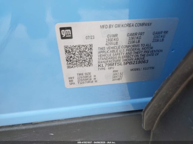 KL79MTSL5PB218063 Chevrolet Trailblazer Fwd Rs
