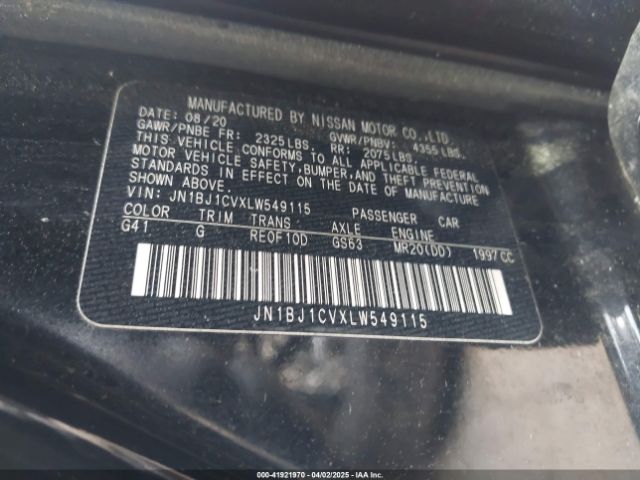JN1BJ1CVXLW549115 Nissan Rogue Sport S Fwd Xtronic Cvt