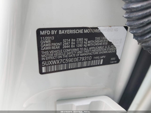 5UXWX7C59E0E79310 BMW X3 Xdrive35i