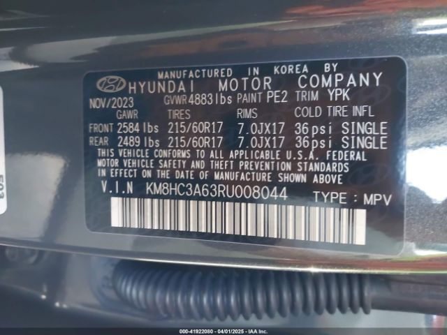 KM8HC3A63RU008044 Hyundai Kona Electric Sel