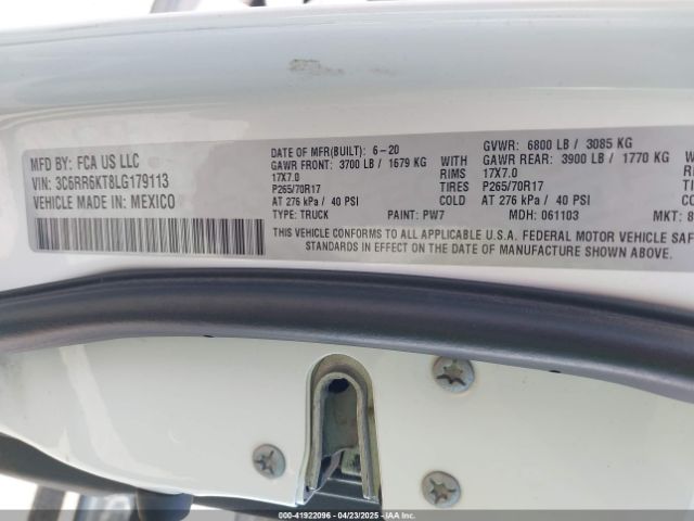 3C6RR6KT8LG179113 RAM 1500 Classic Tradesman