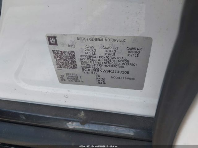 5GAERBKW9KJ133105 Buick Enclave Fwd Essence