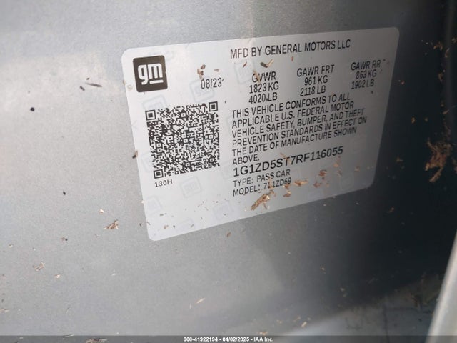 1G1ZD5ST7RF116055 Chevrolet Malibu Fwd 1lt