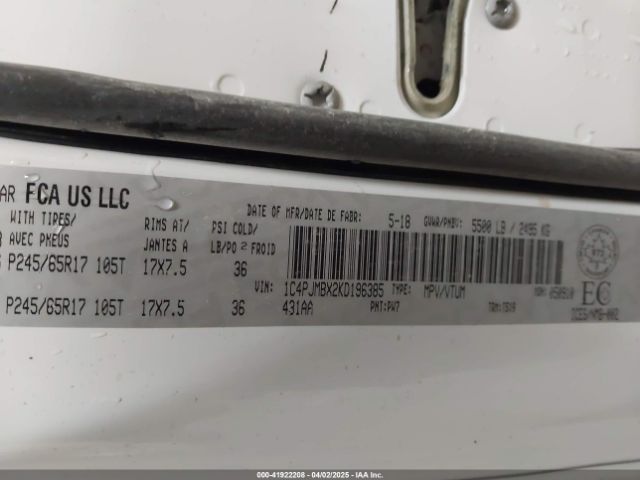 1C4PJMBX2KD196385 Jeep Cherokee Trailhawk