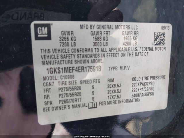 1GKS1MEF4ER175918 GMC Yukon Xl 1500 Denali