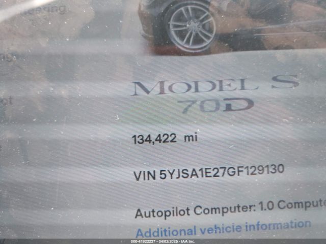 5YJSA1E27GF129130 Tesla Model S 60d/70d/75d/85d/90d