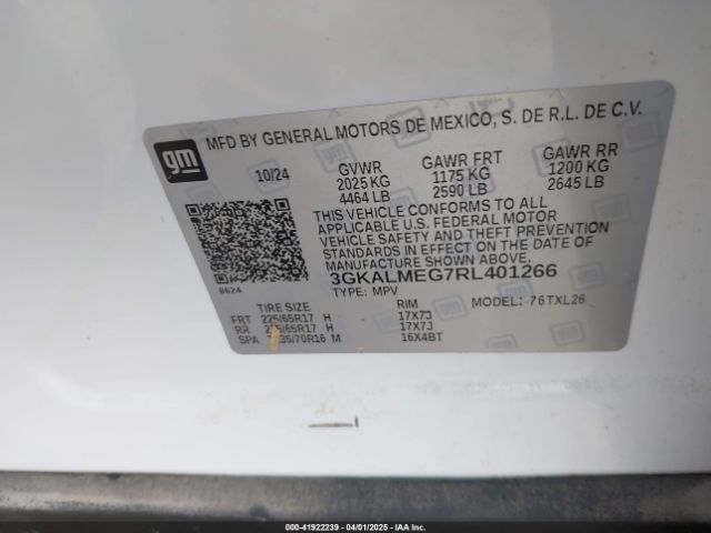 3GKALMEG7RL401266 GMC Terrain Fwd Sle