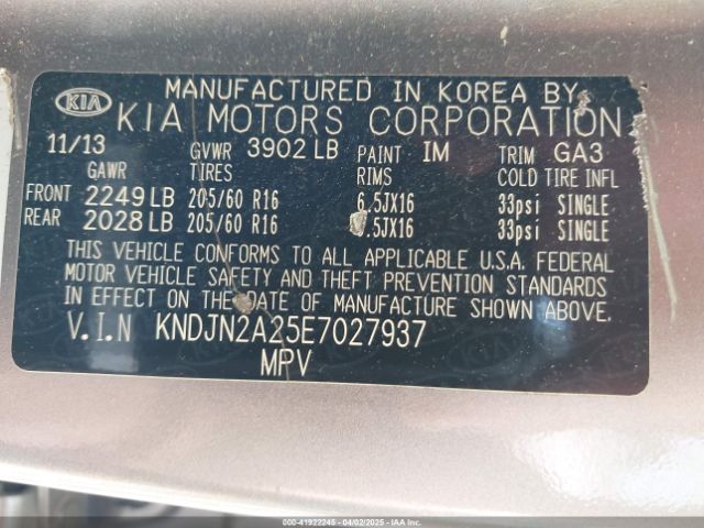 KNDJN2A25E7027937 KIA Soul