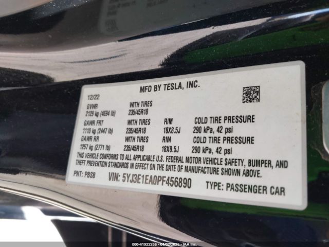 2023 TESLA MODEL 3 5YJ3E1EA0PF456890 Photo 8