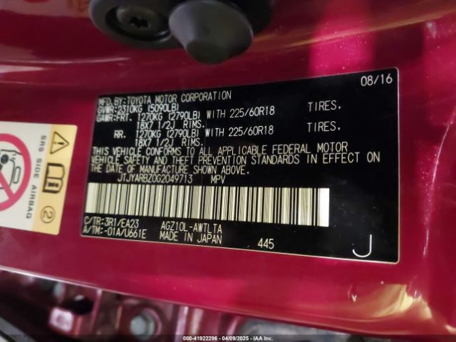 JTJYARBZ0G2049713 Lexus NX 200T