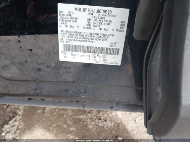 2FMPK4J93HBB37551 Ford EDGE SEL