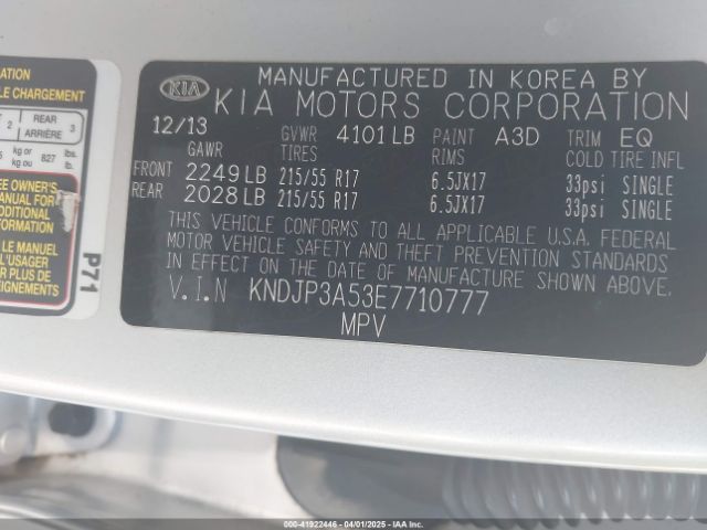 KNDJP3A53E7710777 KIA SOUL +