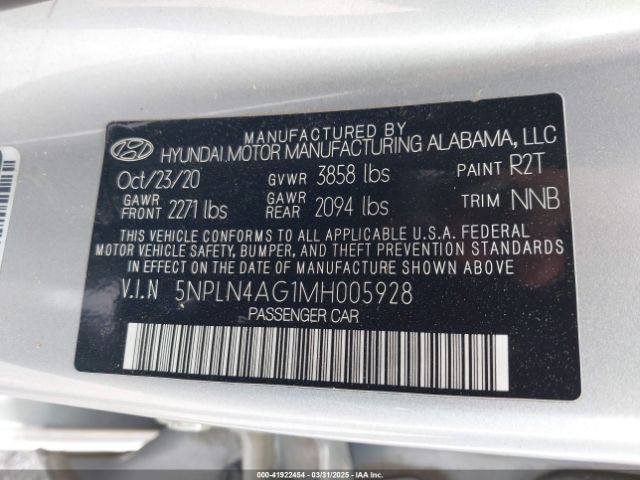 5NPLN4AG1MH005928 Hyundai ELANTRA SEL