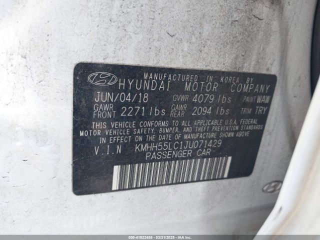 KMHH55LC1JU071429 Hyundai Elantra Gt Sport