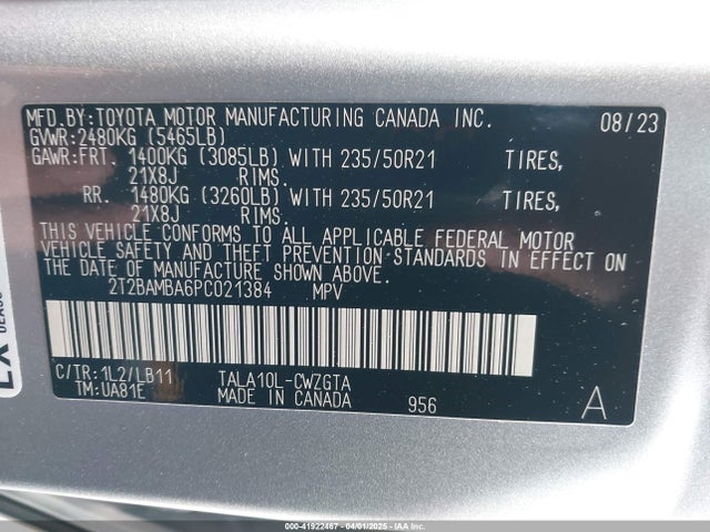 2T2BAMBA6PC021384 Lexus Rx 350 Premium Plus