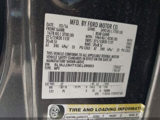 5LMJJ3HT1GEL09953 Lincoln Navigator L Select