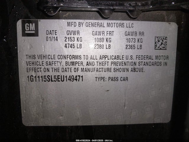 1G1115SL5EU149471 Chevrolet IMPALA 1LT