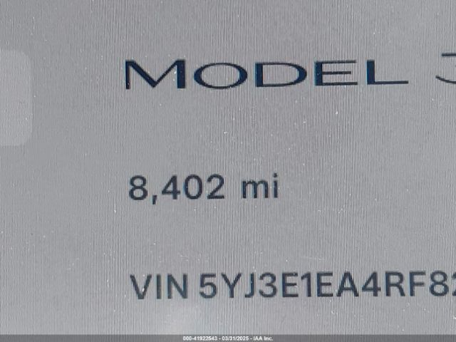 5YJ3E1EA4RF822384 Tesla Model 3 Long Range Dual Motor All-wheel Drive/rear-wheel Drive