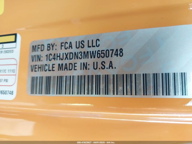 2021 JEEP WRANGLER UNLIMITED 1C4HJXDN3MW650748 Photo 8